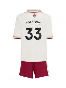 Arsenal Riccardo Calafiori #33 Dječji Rezervni Dres kompleti 2025-26 Kratak Rukavima (+ kratke hlače)